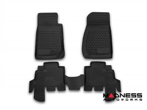 Jeep Wrangler JK Floor Liners - 3D Molded - Front + Rear - 4 Door (2007-2013) Jeep Wrangler JK Floor Liners - 3D Molded - Front + Rear - 4 Door (2007-2013)
